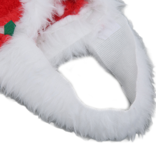 Julehat til kæledyr, hudvenlig, sød hund Santa hat med velcrolukning og skæg til kæledyr hunde M