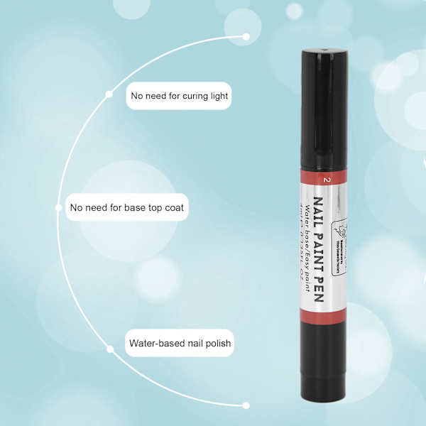 Neglelak Pen uden Base eller Top Coat - Gel Neglelak Pen - Neglekunst Manicure Pen til Salon og Hjem02