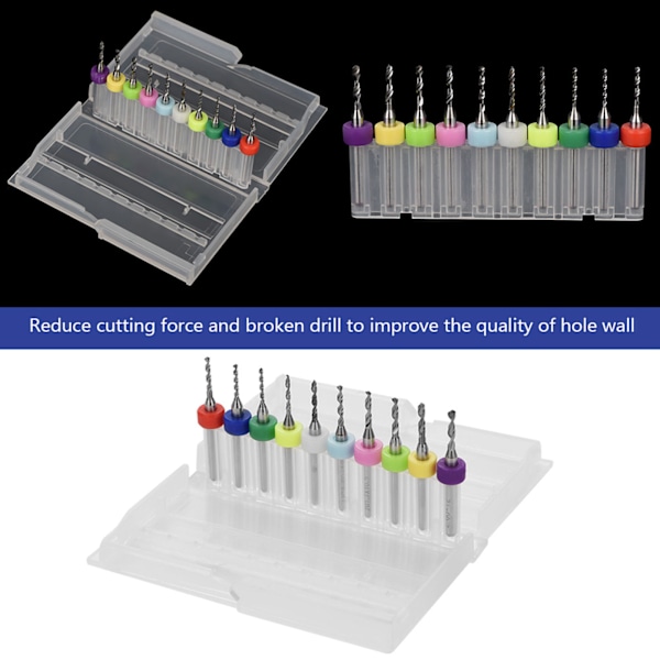 10 stk. 1,1-2,0 mm Wolframkarbid Mikrobor Sæt Værktøj til PCB Printkort