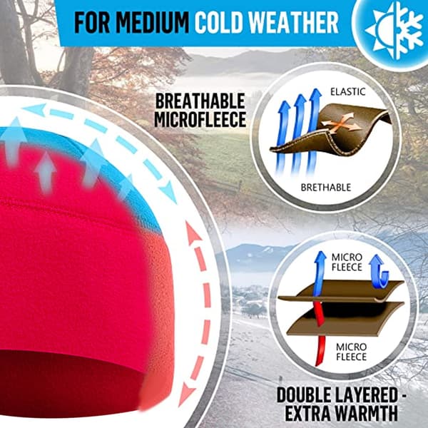 Vinter fleece cykel varm mössa hjälmfoder cykelmössa Red