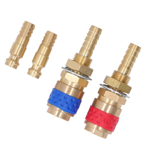 Svejsning Hurtigkobling Vandkølet Gasadapter M8 Messingfitting Slange til TIG MIG