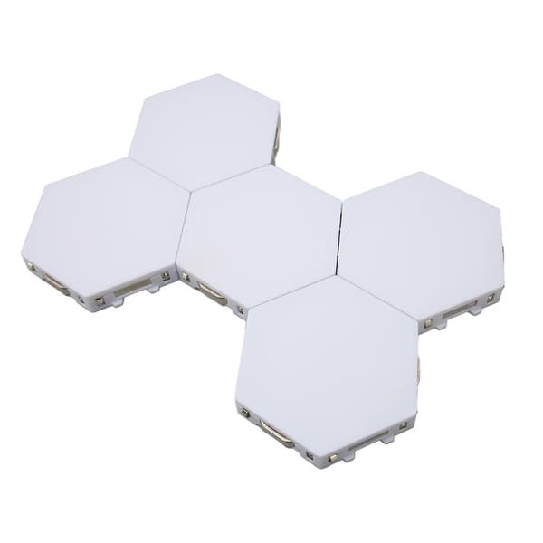 Modulära paneler med DIY-formfunktion, beröringskänslig väggmonterad hexagonal lampa för sovrum, vardagsrumsinredning, magnetisk panelanslutning aktiverad