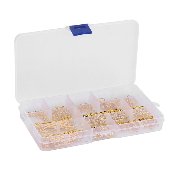 490 st/ask Smycken Tillverkning Örhänge Halsband Armband Kit (Guld)