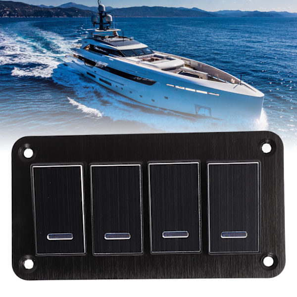 Rocker Switch Panel 4 Gang Vandtæt 3-polet Til/Fra Forudtrådet til Køretøj Bil