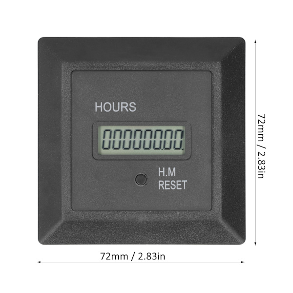 Tidsmåler Digital Display Timer Tidsmåler Måler 0‑999999H 59M til Industri 100‑240V AC