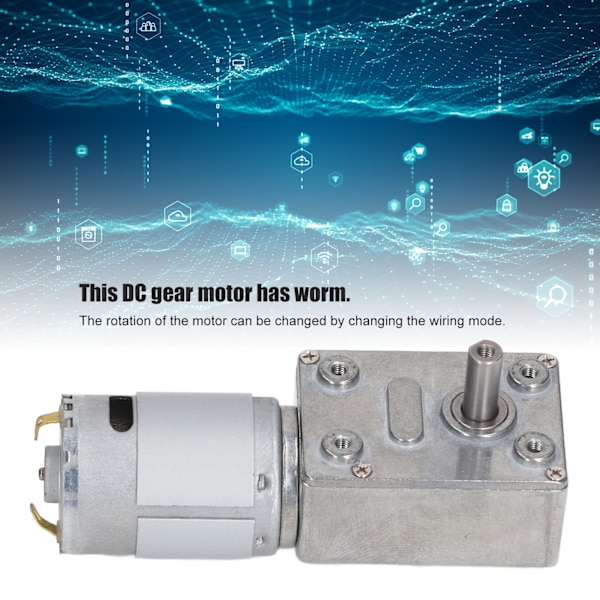 Växelmotor Turbinmaskinmaskin Självlåsande DC 12V CW CCW Växelmotor för Fönster Dörr Vinsch 60RPM