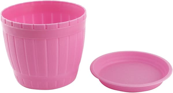 Søde Små Plantepotter, Holdbart Materiale Med Premium Kvalitet PP, Egnet Til Indendørs Udendørs Brug (Pink)