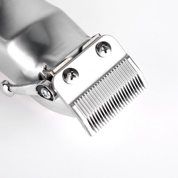Elektrisk hårklipper Oppladbar barbermaskin Lav støy Profesjonell hårklipper Klippemaskin EU-plugg 100-240V Sølv