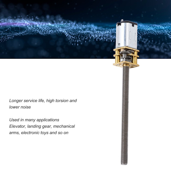 Mikro Elektrisk Girkasse Motor Høy Dreiemoment DC6V 60RPM Lang Utgangsaksel M4x55 Gjenget Stang
