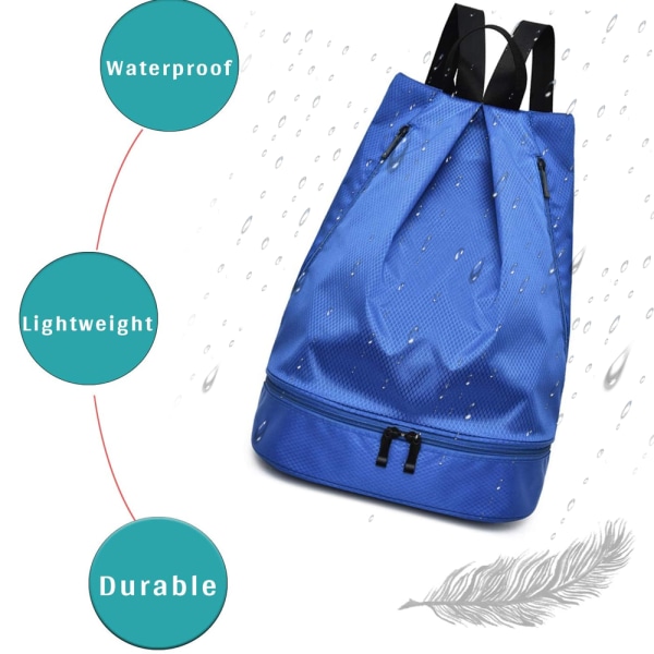 Wet & Dry Gym Bag, Portabel & Praktisk, Blå