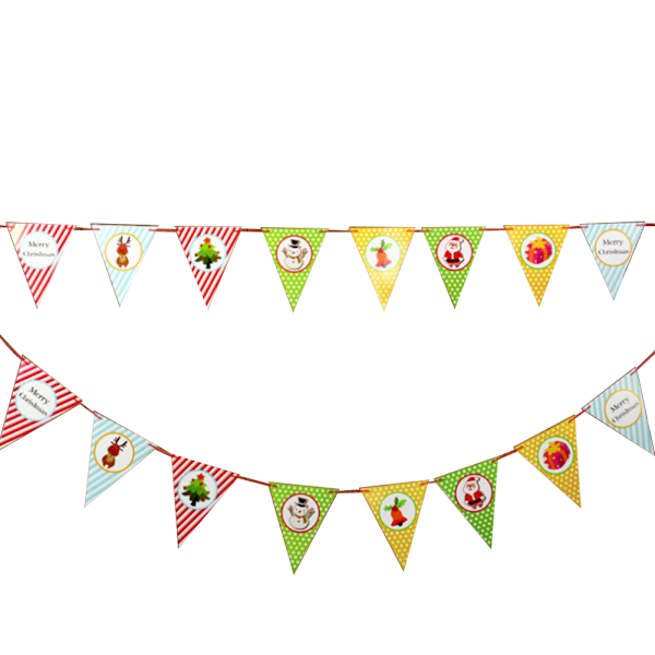 Julehængende Bunting Banner til Fest Festival Fejring Julepynt Ornamenter (#12)