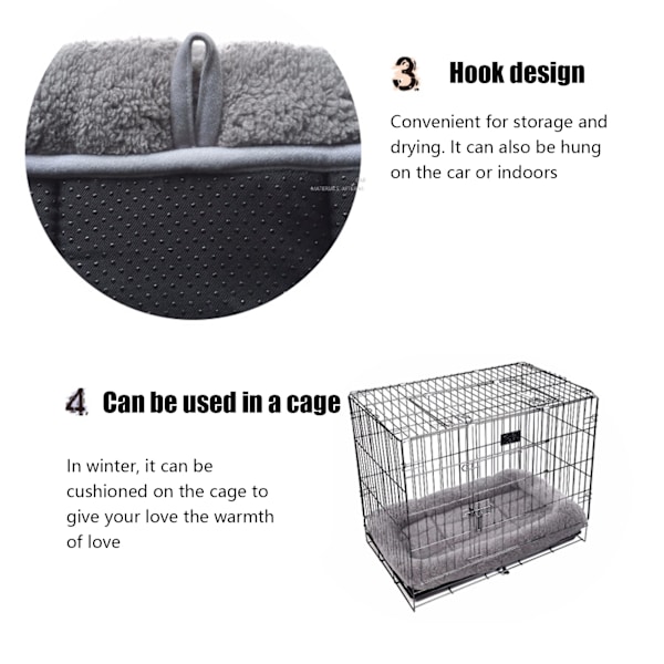 Hundeseng med pustende pute, sklisikker bunn, beroligende seng for store, mellomstore og små hunder og katter (M)