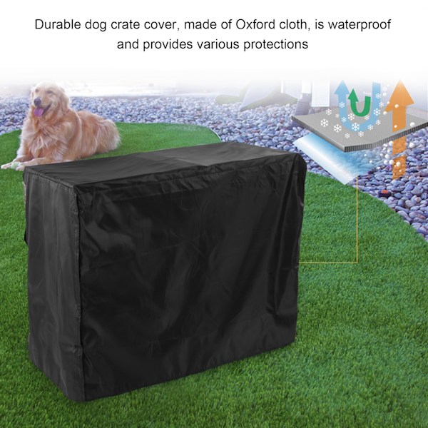 Koiran häkin suojakansi vedenpitävä pölytiivis Oxford-kangas lemmikkieläinten häkin kansi säilytyskassin kanssa Musta 61.6x43.7x48cm / 24.3x17.2x18.9in