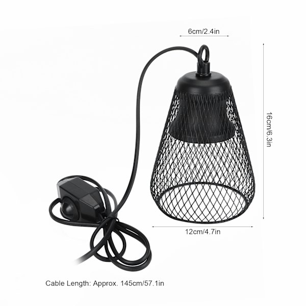 E27 Reptil Anti-Skold Lampeklokke Varmelysbeskytter Hængende Solbadslampe Beskytter (EU Stik 220V)
