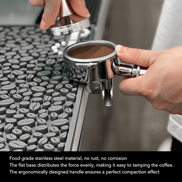 Krystalbold Kaffe Pulver Tamper Rustfrit Stål Base Kaffe Presse Hammer til Køkken Cafe Sølv Søjle 51mm / 2.0in