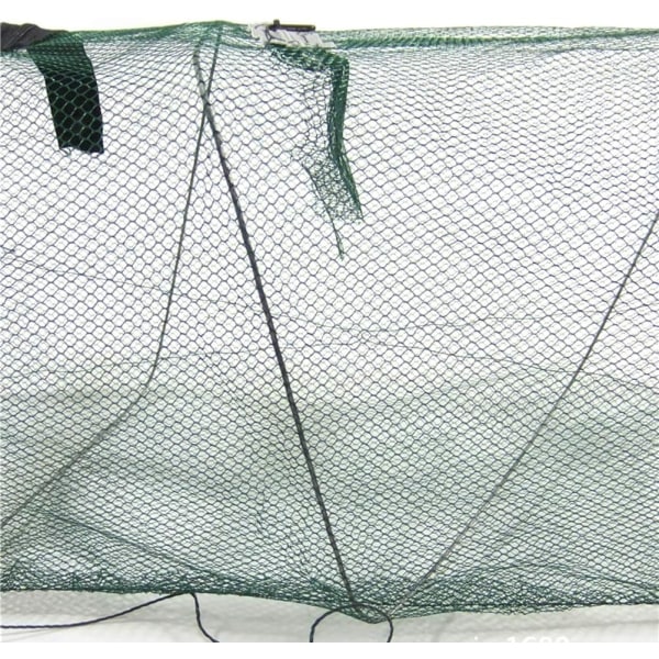Fiskefiskenett, bærbart sammenbrettet fiskegarnnett med glidelås