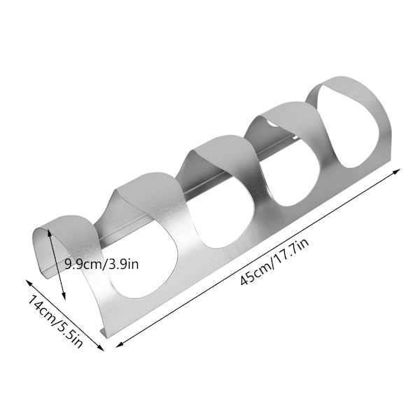 Veggmontert rødvinflaskeholder i rustfritt stål for husholdningsbar (14*9,9*45cm)