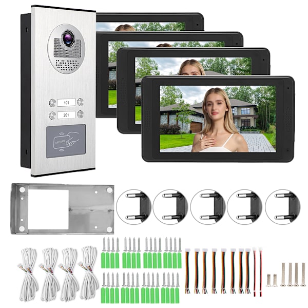 7 tommer Trådløs Videodørklokke med 4-Tommers Touchscreen Monitor Vision 100-240vEU