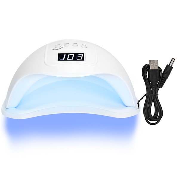 48W Intelligent Timing LED UV Gel Nagellackstorkare Lampa Hushåll Nageltorkningsmaskin Vit