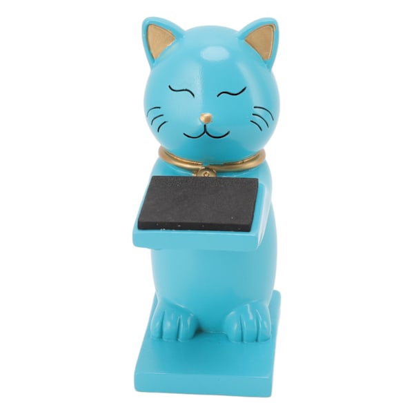 Iögonfallande Klockdisplayställ, Handgjort Unikt Kattformat Design Heminredning, Resin Figur för Smycken Armband Halsband Förvaring (Blå)