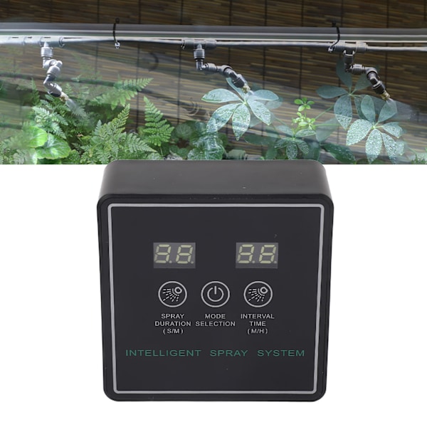 Reptil Fogger Smart Spray System Automatisk Timer Luftfuktare 360 Graders Justerbara Dimmunstycken Mister för Terrarium