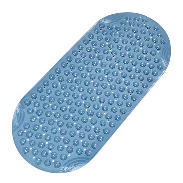 Badekar måtte Bruse måtte Anti-slip, 88*40cm, Badekar gulvmåtte med sugekopper og drænhuller Blue