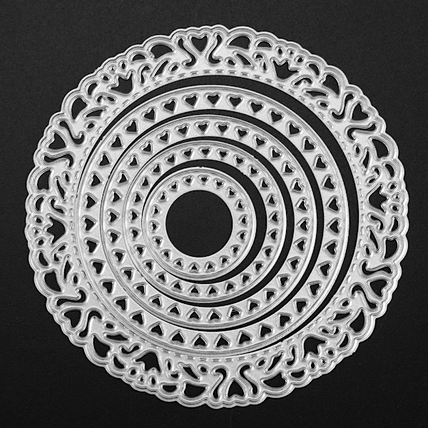 5 stk Metal DIY Skæreforme Stencil Scrapbog Album Papir Kort Prægning Håndværk Gave Cirkel