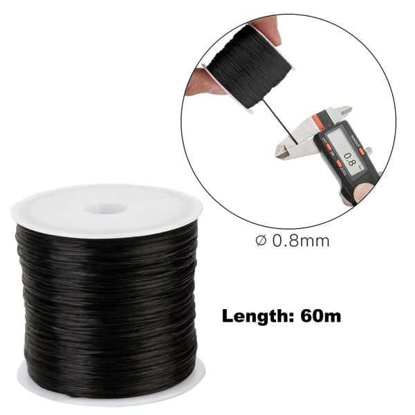 2 stk elastisk streng for armbånd, 0,8 mm elastisk strengarmbånd