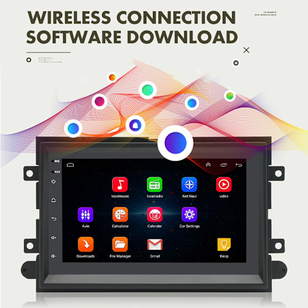 7 tommers bilstereo for Android 12 berøringsskjerm GPS-navigasjon trådløs Bluetooth radio multimediaspiller erstatning