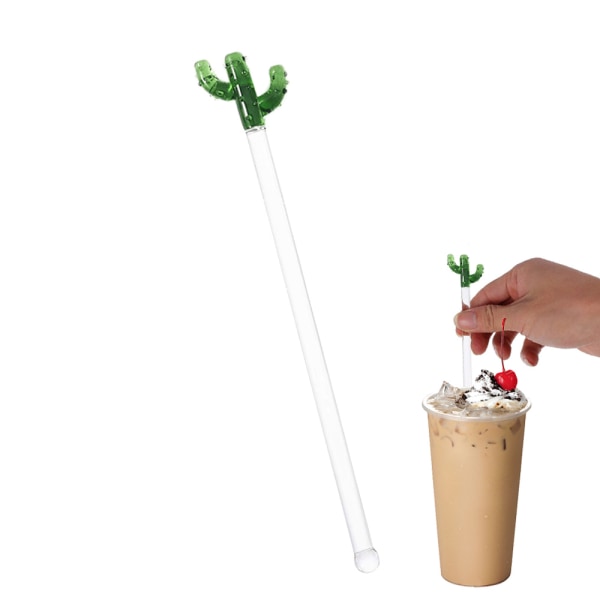 Lasiset Swizzle Sticks - Cactus Sekoittimet - Juice Drink Muddler