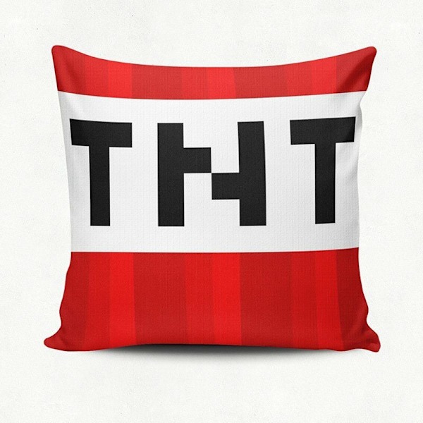 Polyestertyg Dubbelsidigt Tryckt Prydnadskudde, Sött & Lekfullt Minecraft Mobs & Djur Mönster Supermjukt Kort Plysch Kuddfodral för Barnsängkläder