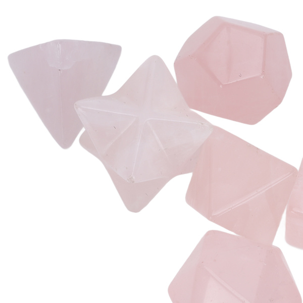 7 st Chakra Healing Crystals Geometriska Mönster Form Halvädelsten Dekorativ Positiv Energi Kristaller Ornament Rosa