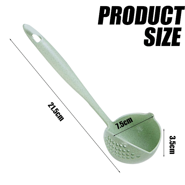 Värmebeständig Ergonomisk Långskaftad Slev med Hål, Perfekt för Att Sila och Servera, Tål Diskmaskin och Frys, Rund Yta med