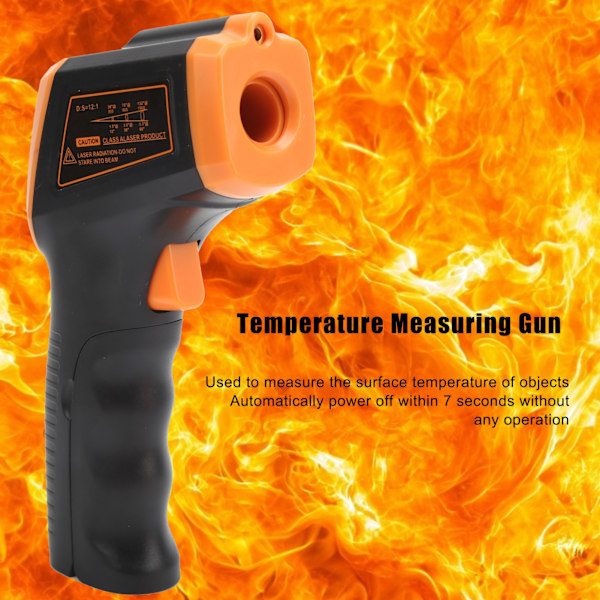 Temperaturmätare med infraröd teknik och LCD-display Industriell termometer GM320SOrange