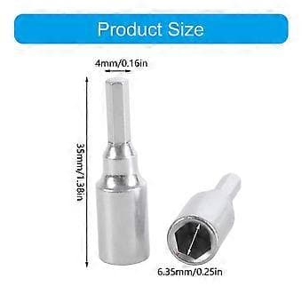 Professionel 4mm til 6,35mm Hex Transducer Adapter Socket Magnetisk Bit Konverter til Skruetrækker Borebit Håndværktøj