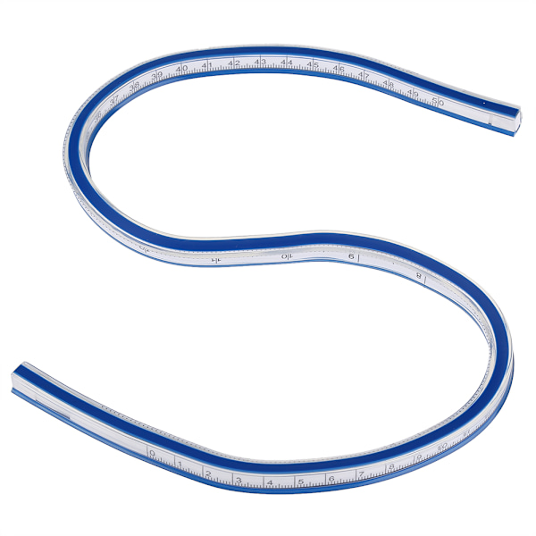 Joustava kaareva mittanauha piirtämiseen, maalaamiseen, grafiikkaan ja vaatteiden suunnitteluun (50 cm)