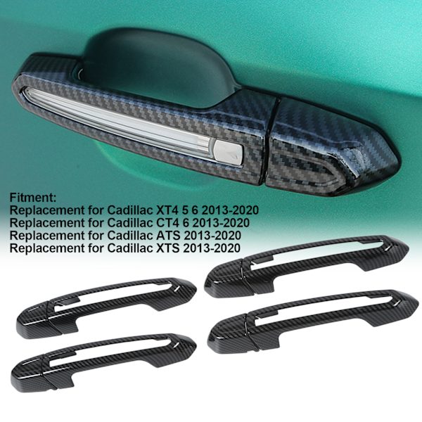8 stk. Kulfiber-Style Ydre Udvendige Dørgreb Dæksler Udskiftning til Cadillac XT4 5 6 CT4 6 ATS XTS 2013‑2020