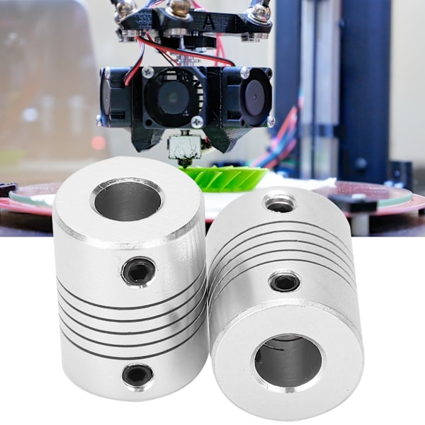 2 stk. Akselkobling Fleksibel Encoder Aluminium Legering Kobling Trinmotor DIY 3D Printer 5x8mm