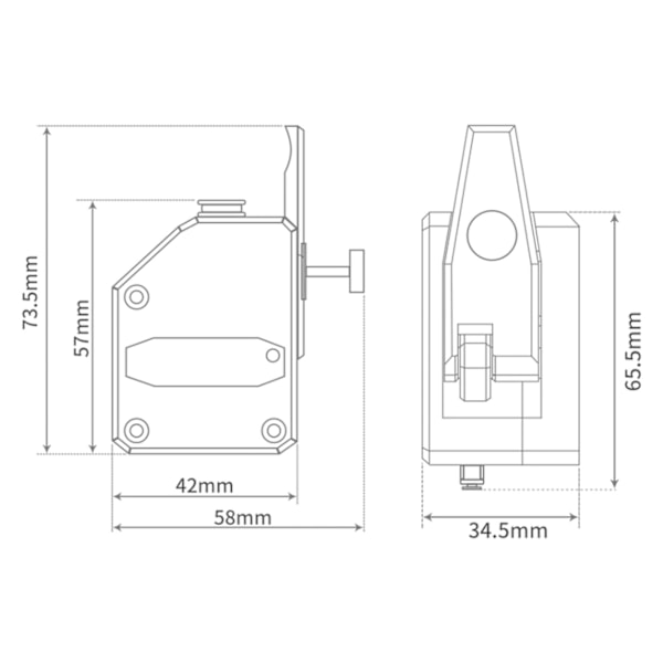 Dubbelväxlad Extruder Stabil Matning 1.75mm Filament Extruder Kit för de flesta 3D-skrivare