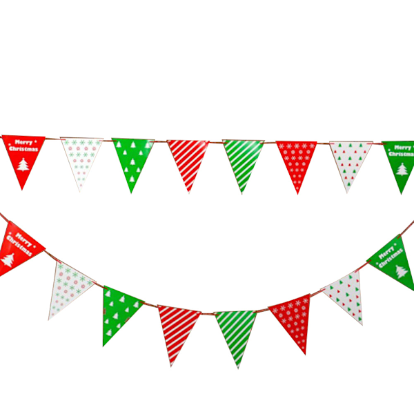 Julehængende Bunting Banner til Fest Festival Fejring Julepynt Ornamenter (#11)