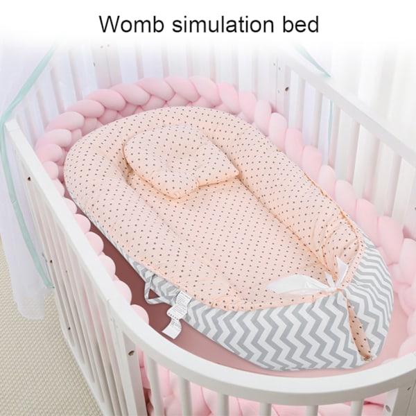 Baby Lounger Bärbar Vikbar Baby Nest Säng Sovplats Mjuk Nyfödd Säng Vagga Madrass (#8 50*85)
