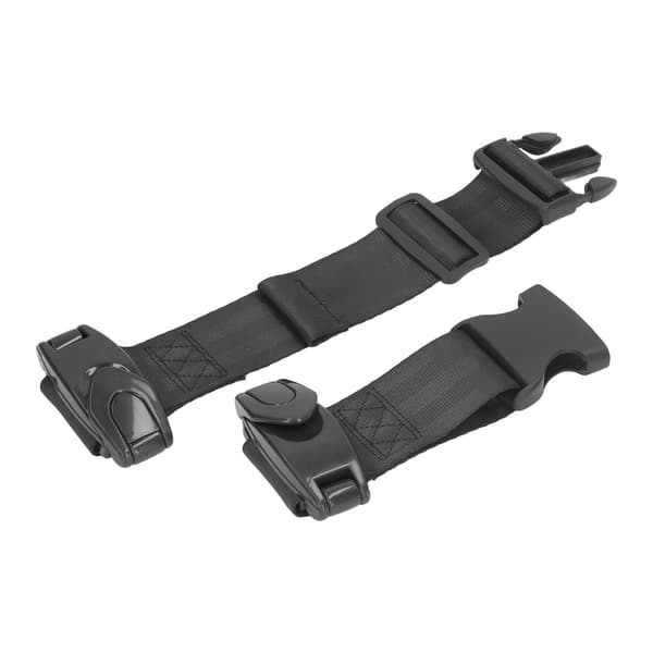 Rejsetilbehør: Bagageforbindelsesrem, nylon sort til holdbar kuffertfiksering, stropper med clips for problemfri rejse