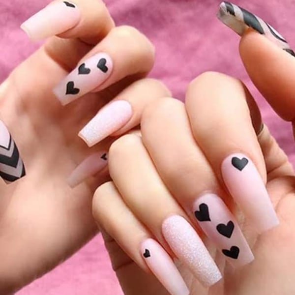 Hjärta Nagelstickers, Självhäftande Alla Hjärtans Dag Nagelkonst För Dekorativa Stickers Och Permanent Lim, Lätt Att Använda På Ett Brett Utbud Av Naglar