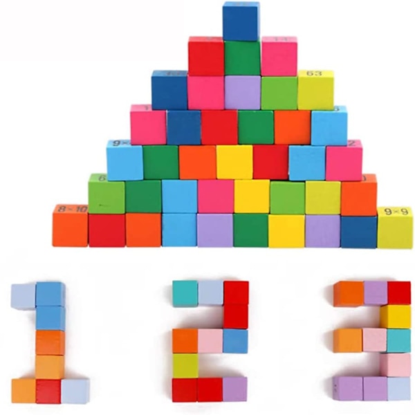 Montessori Leksaker, Läromedel för Multiplikationstabell, Träbricka för Nummerräkning, Lärarmaterial, Mattespel, Giftfri Vattenbaserad Färg, FSC