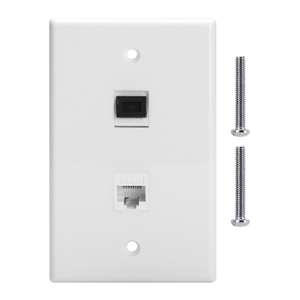 US Standard CAT6 + Optisk Grensesnitt Informasjonsuttak Veggplate for Hotell Kontorbygg