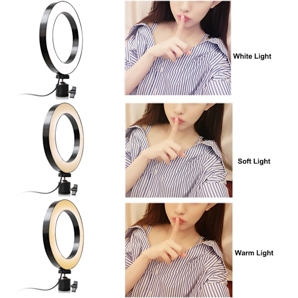 LED Ringlys med Stativ Dimmbart LED Fylllyssett For Video Live Makeup