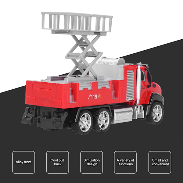 1:42 Lekebil Amerikansk Brannbil Modell Simulering Legering Trekk Tilbake Kjøretøy Modell #2