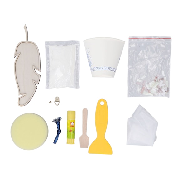 DIY Mosaikplattor Multifunktionell Handgjord Innovativ Fjäderformad Mosaikplattor Kit för Hantverk för Vuxna Barn Vit