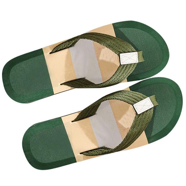 Mænds Flip Flops Hurtigtørrende Åndbar Skridsikker Blød EVA Ergonomisk Strand Thong Sandaler Grøn 40