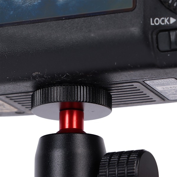 Mini Tripod Kulhuvud med 1/4 Tums Skruv och Hotskoadapter för DSLR-kamera Ringljus Röd Kula